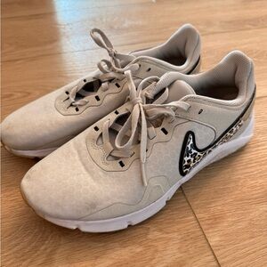 Nike Cream and Black Athletic Shoes